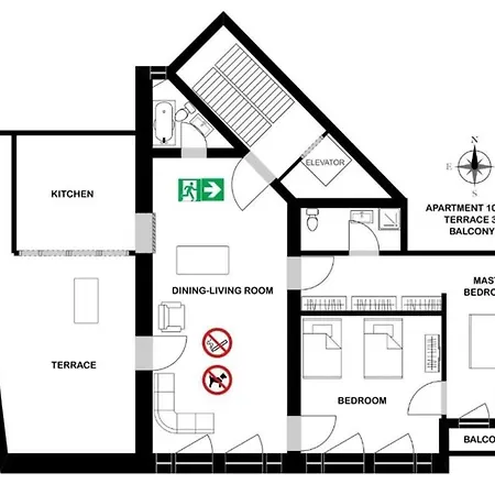 Lägenhet 105m2 Penthouse Sea View With Free Garage Parking